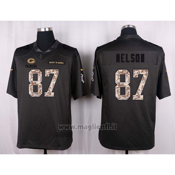 Maglia NFL Anthracite Green Bay Packers Nelson 2016 Salute To Service